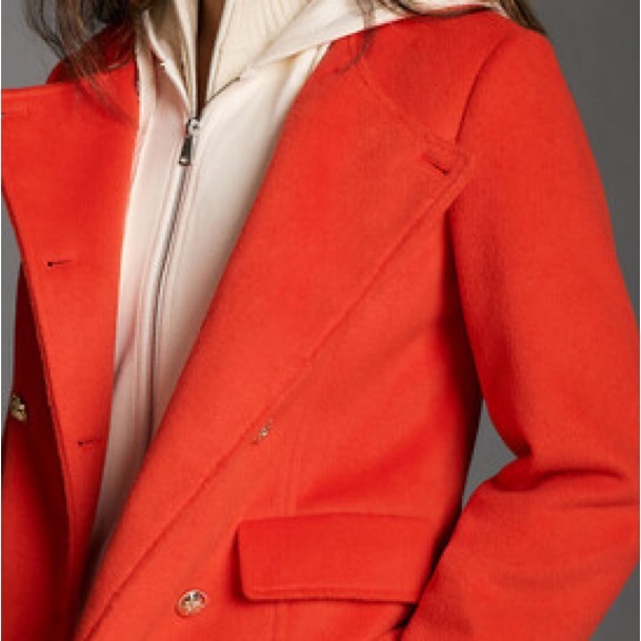 Maeve Jackets & Blazers - Maeve by Anthropologie Red Double-Breasted Coat with detachable Hood